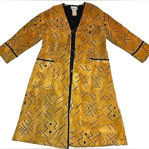Moloto Vintage tan genuine leather, with black and gold tribal print, M